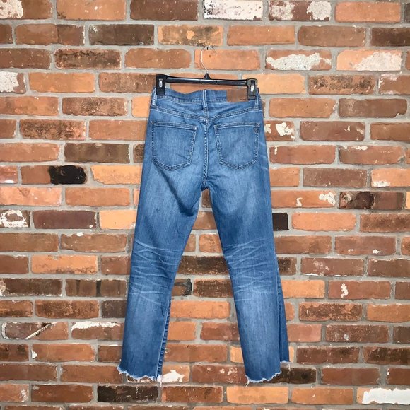 Madewell Cali Demi-Boot Jeans With Frayed Hem Button Fly Size 25 - Picture 2 of 4